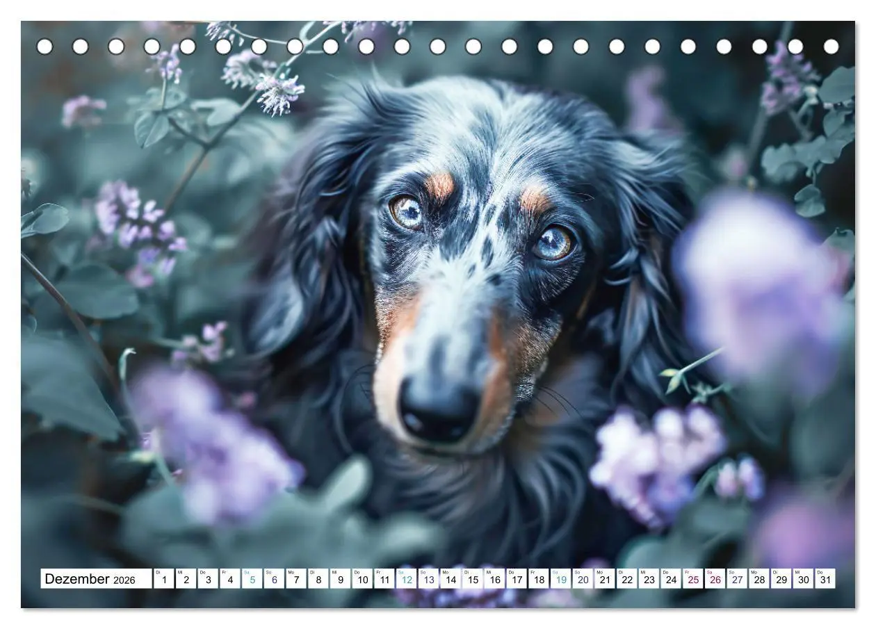Bild: 9783457400968 | Zauberhafte Dackel (Tischkalender 2026 DIN A5 quer), CALVENDO...