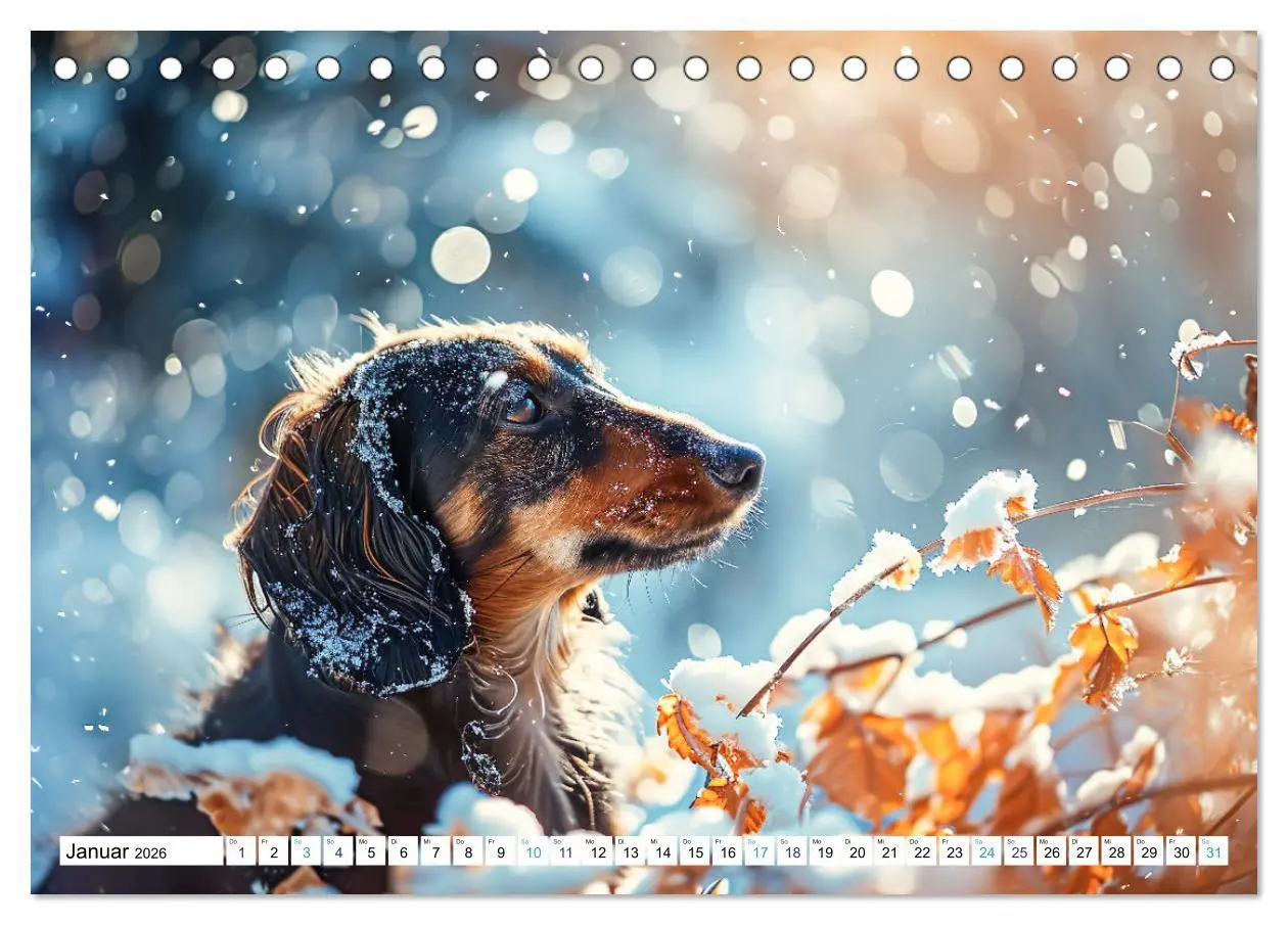 Bild: 9783457400968 | Zauberhafte Dackel (Tischkalender 2026 DIN A5 quer), CALVENDO...