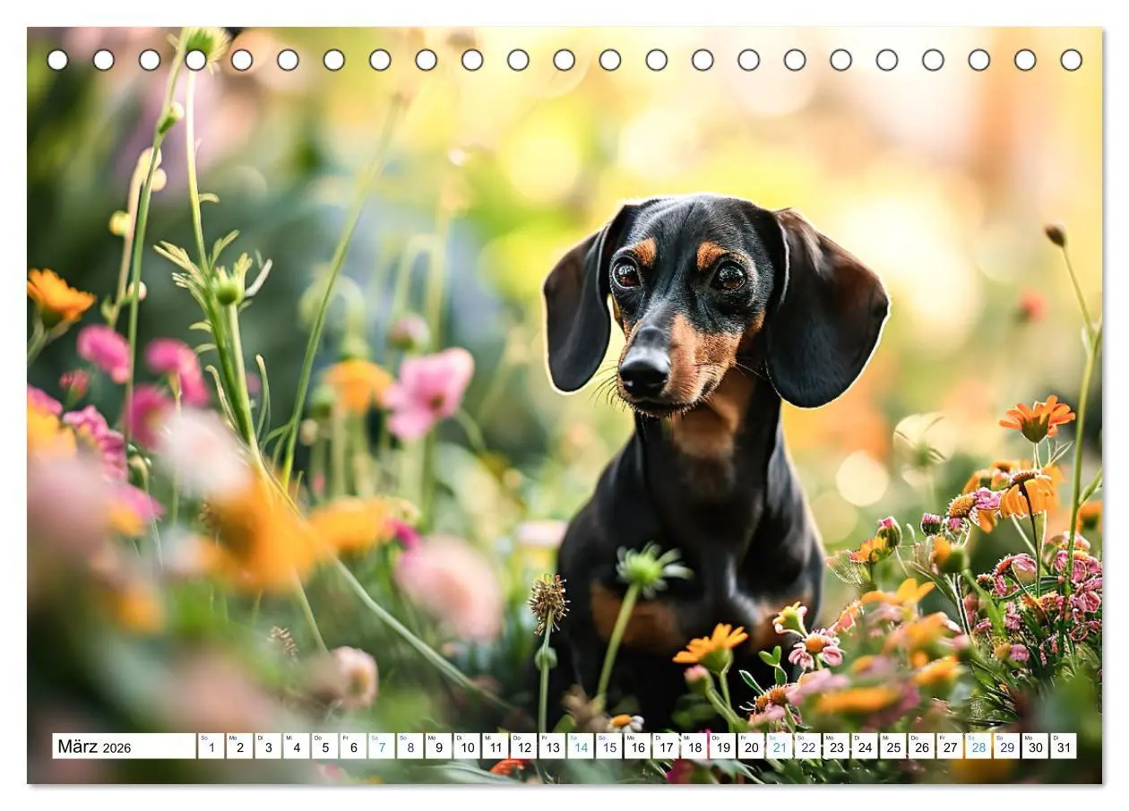 Bild: 9783457400968 | Zauberhafte Dackel (Tischkalender 2026 DIN A5 quer), CALVENDO...