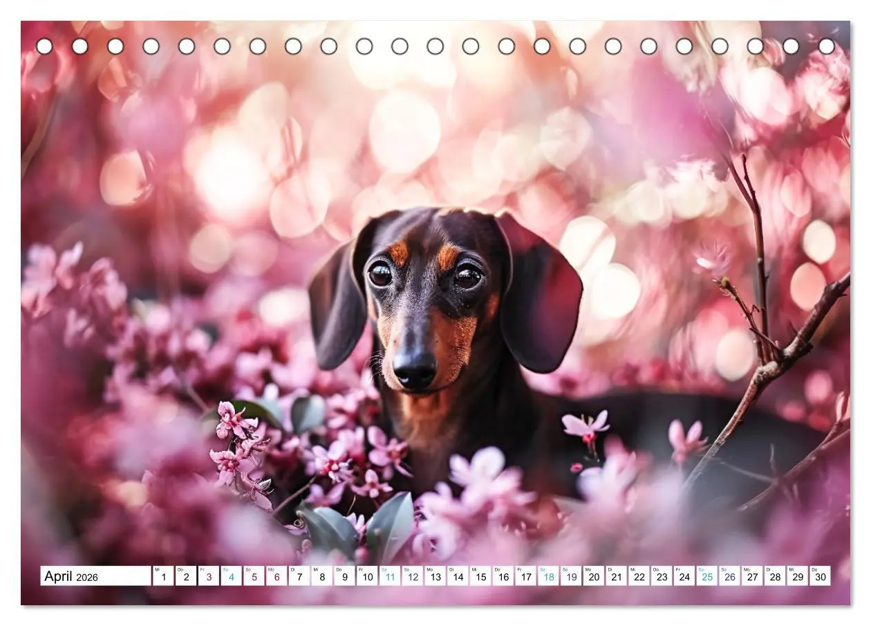 Bild: 9783457400968 | Zauberhafte Dackel (Tischkalender 2026 DIN A5 quer), CALVENDO...
