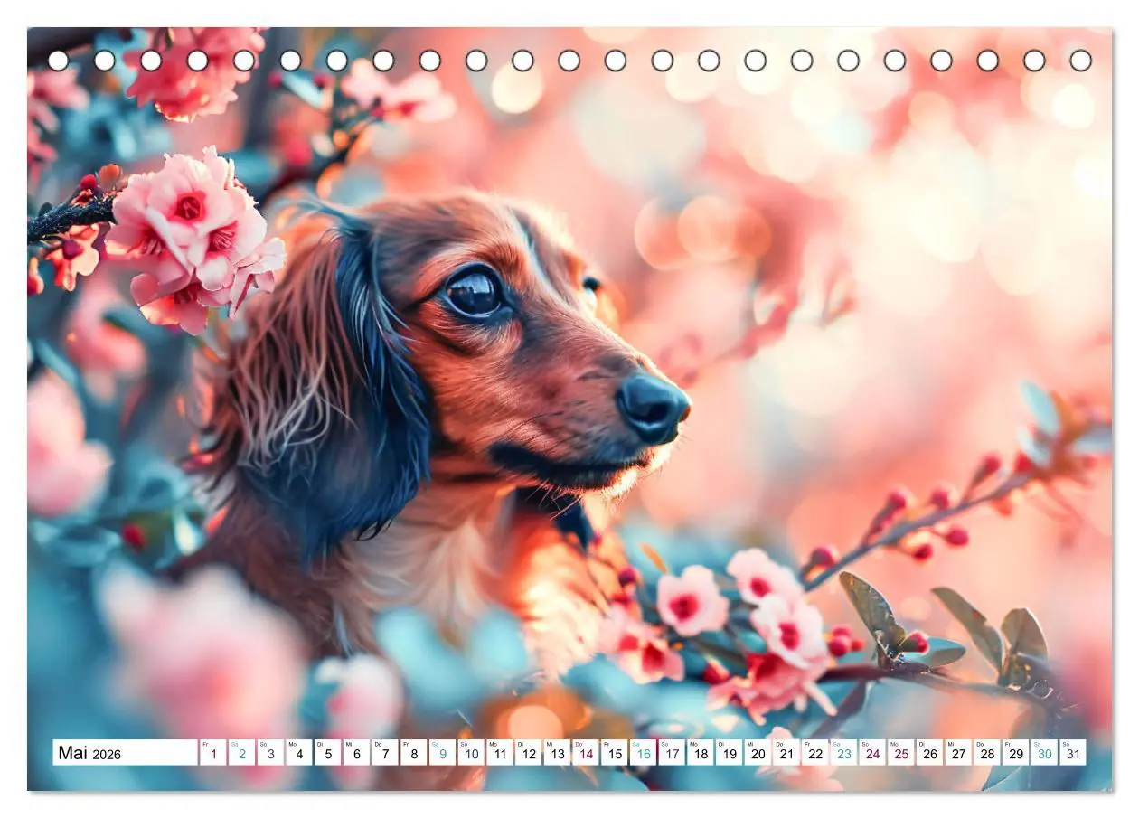 Bild: 9783457400968 | Zauberhafte Dackel (Tischkalender 2026 DIN A5 quer), CALVENDO...
