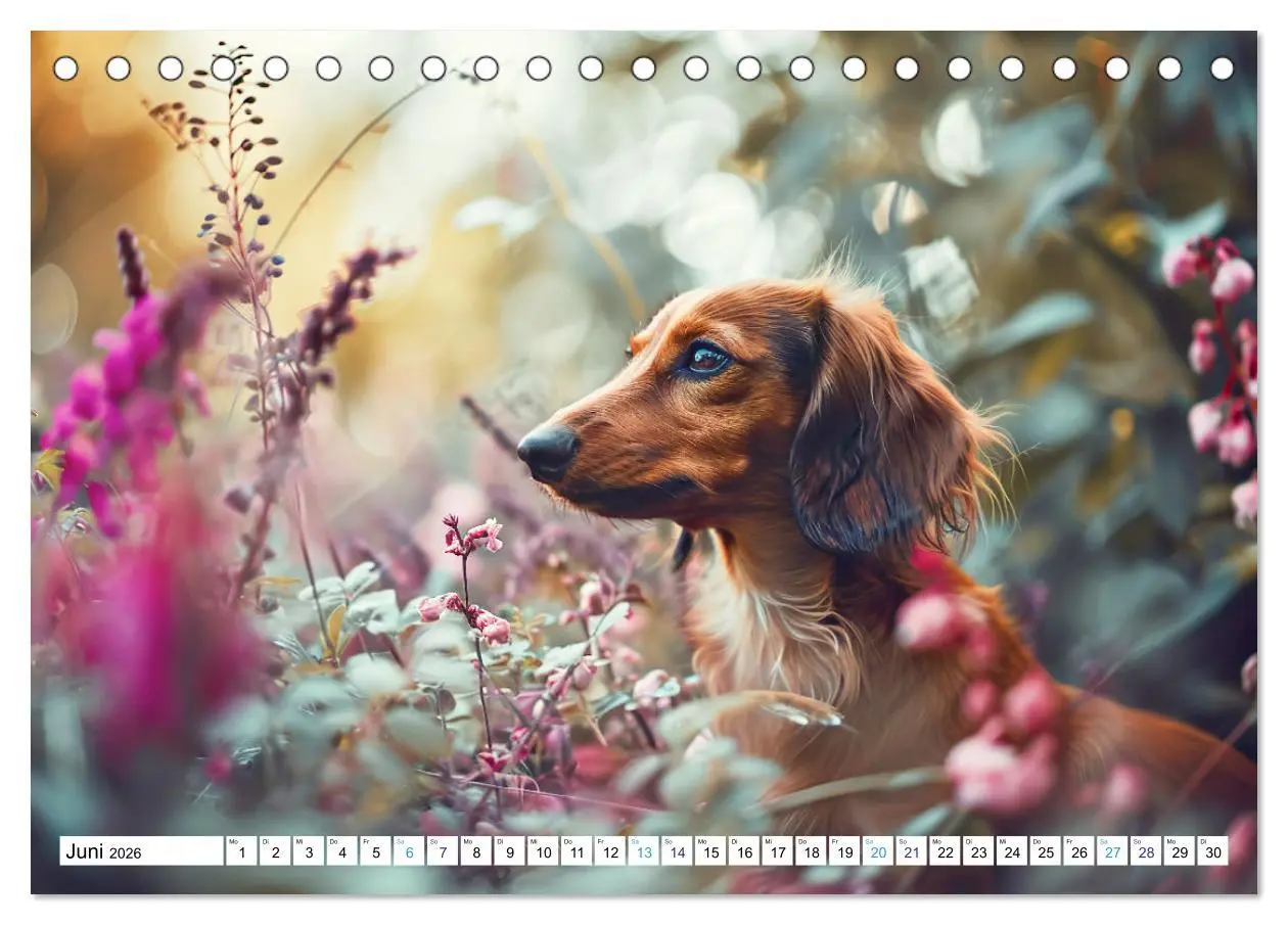 Bild: 9783457400968 | Zauberhafte Dackel (Tischkalender 2026 DIN A5 quer), CALVENDO...