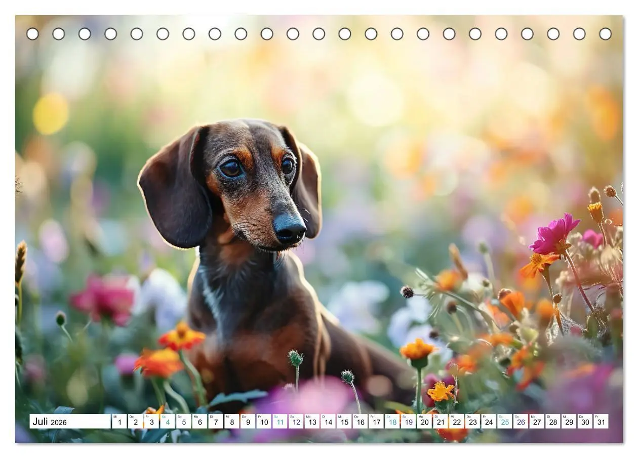 Bild: 9783457400968 | Zauberhafte Dackel (Tischkalender 2026 DIN A5 quer), CALVENDO...