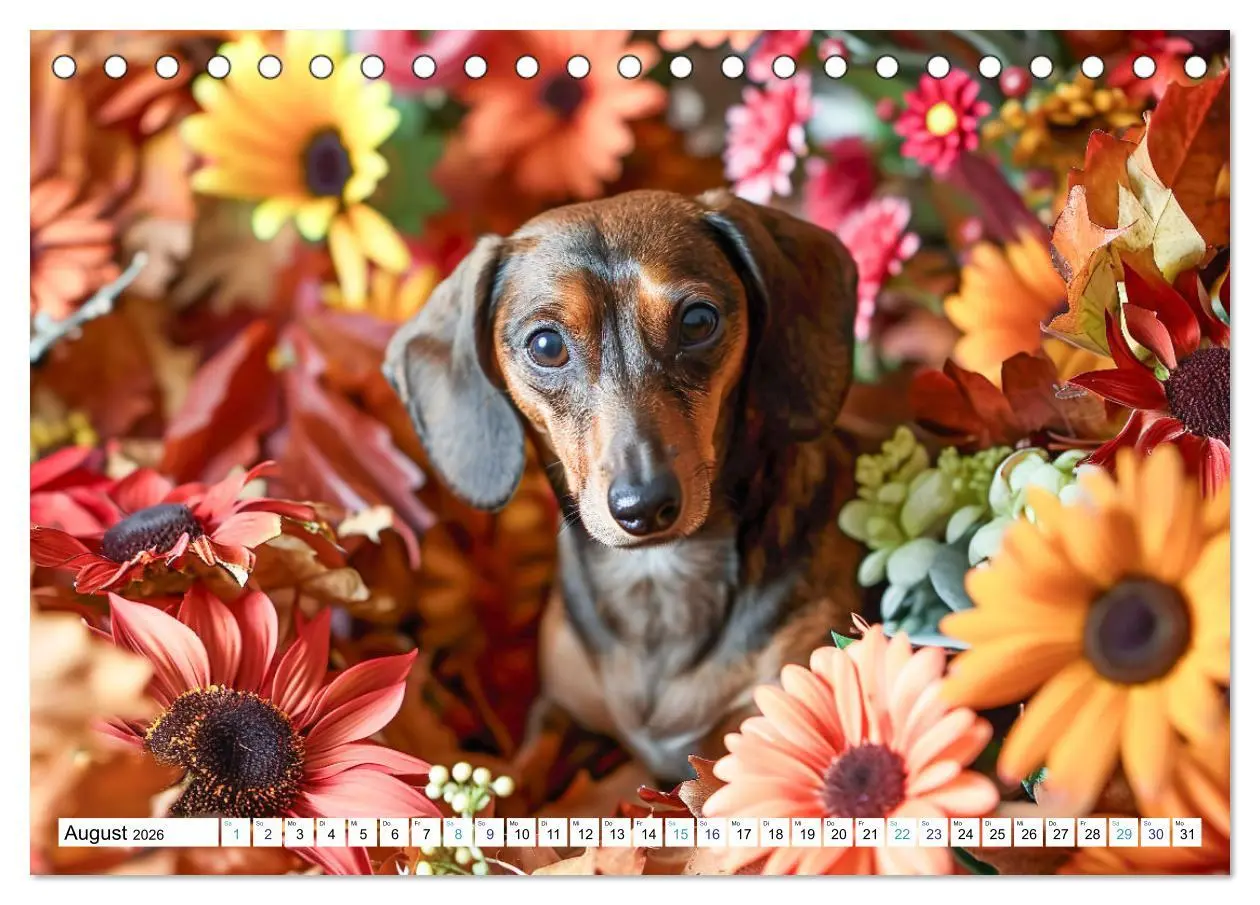 Bild: 9783457400968 | Zauberhafte Dackel (Tischkalender 2026 DIN A5 quer), CALVENDO...