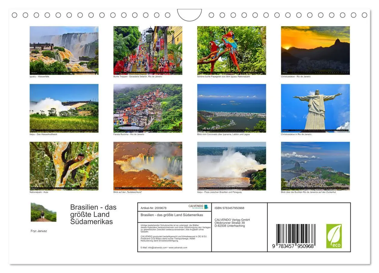 Bild: 9783457950968 | Brasilien - das größte Land Südamerikas (Wandkalender 2026 DIN A4...