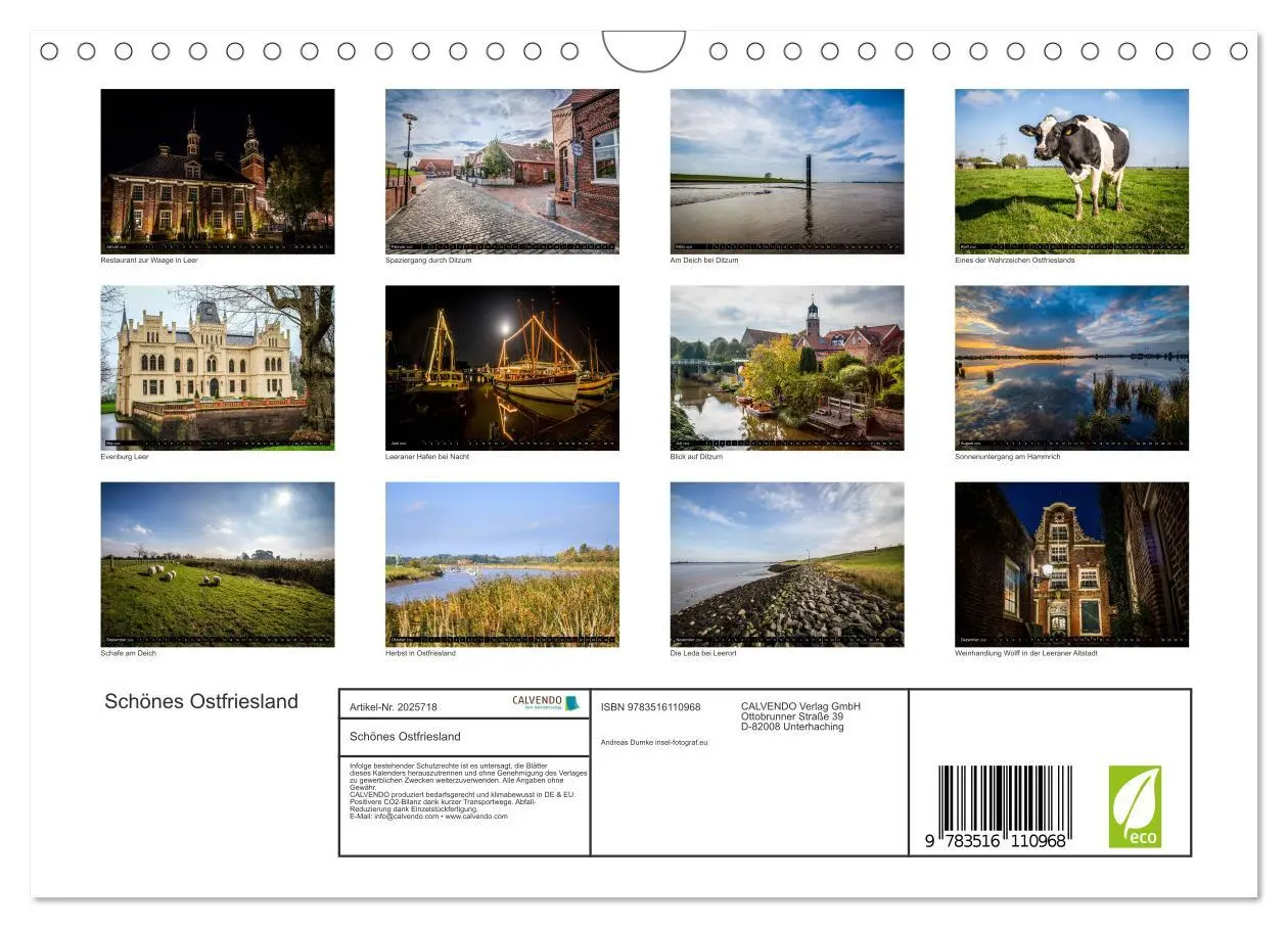 Bild: 9783516110968 | Schönes Ostfriesland (Wandkalender 2026 DIN A4 quer), CALVENDO...