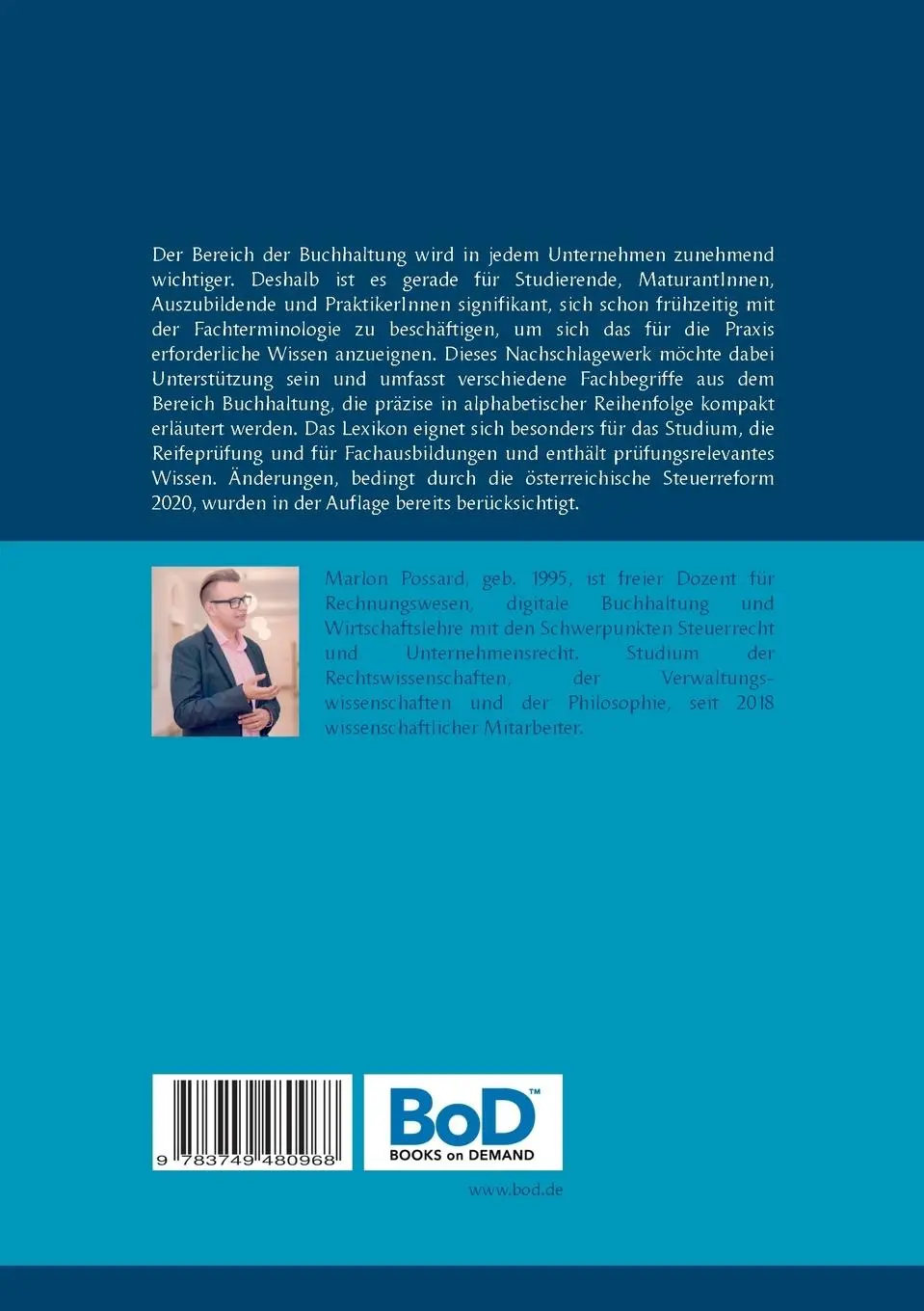 Rückseite: 9783749480968 | Buchhaltung von A-Z | Marlon Possard | Taschenbuch | 406 S. | Deutsch