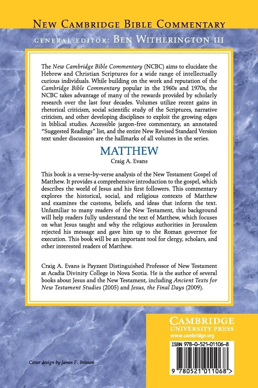 Rückseite: 9780521011068 | Matthew | Craig A. Evans | Taschenbuch | Englisch | 2015