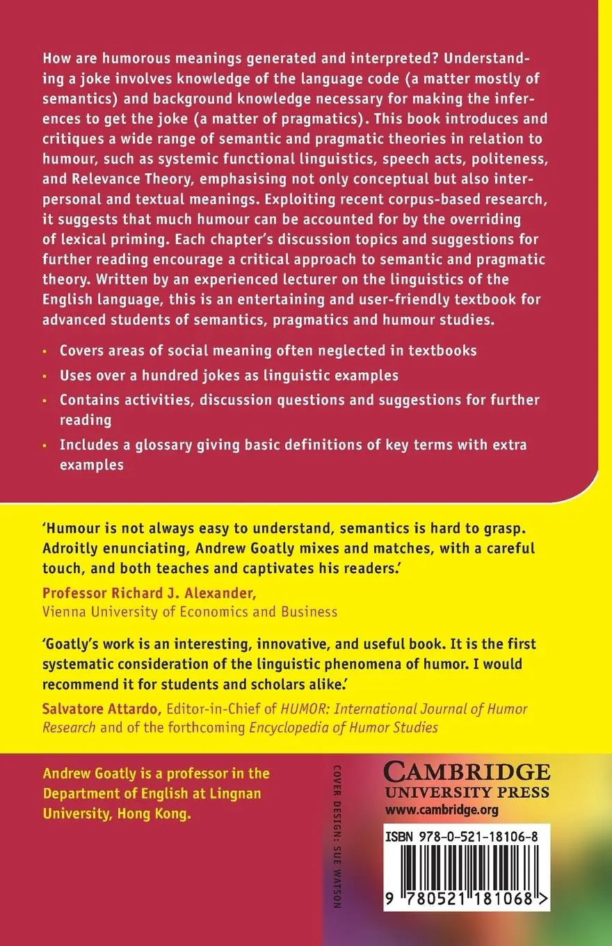 Rückseite: 9780521181068 | Meaning and Humour | Andrew Goatly | Taschenbuch | Englisch | 2012
