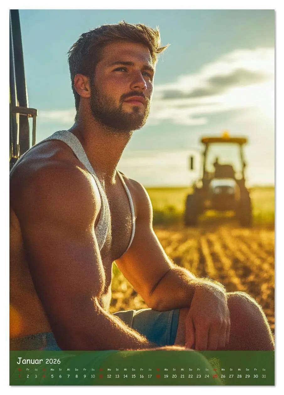 Bild: 9783516621068 | Muskeln, Heu und Herz - Sexy Männer vom Dorf (Tischkalender 2026...