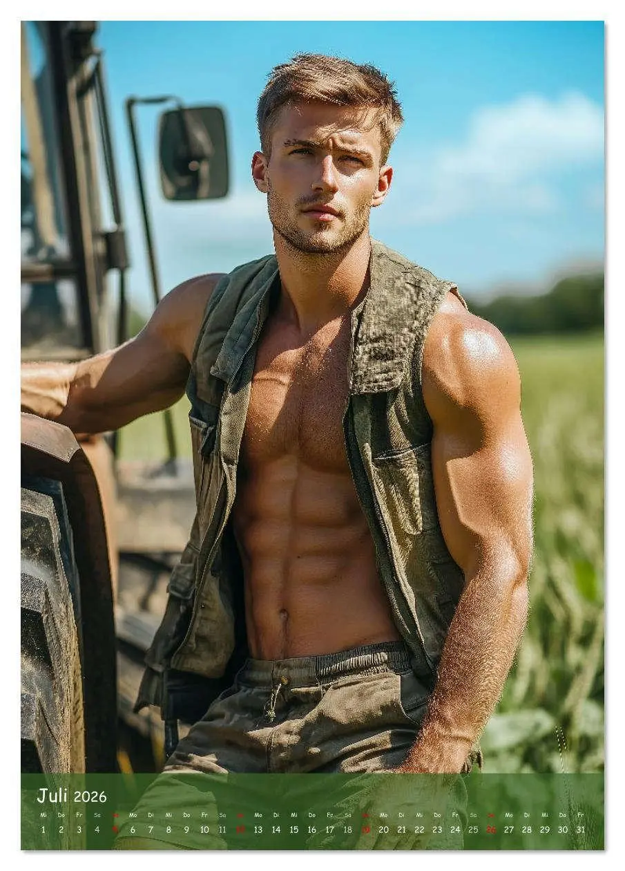 Bild: 9783516621068 | Muskeln, Heu und Herz - Sexy Männer vom Dorf (Tischkalender 2026...