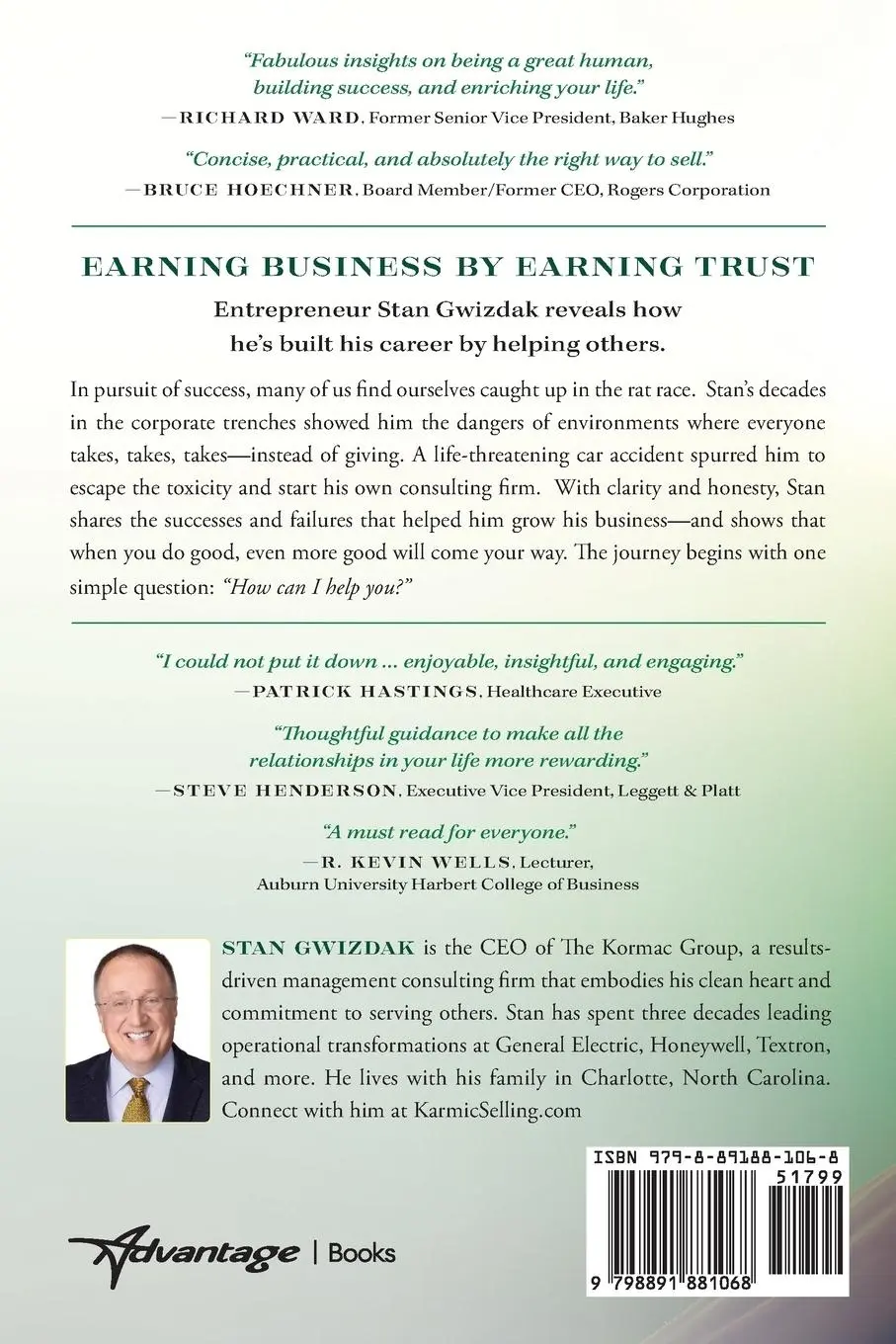 Rückseite: 9798891881068 | Karmic Selling | Earning Business by Earning Trust | Stan Gwizdak