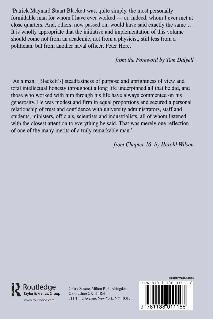Rückseite: 9781138011168 | Patrick Blackett | Sailor, Scientist, Socialist | Peter Hore | Buch