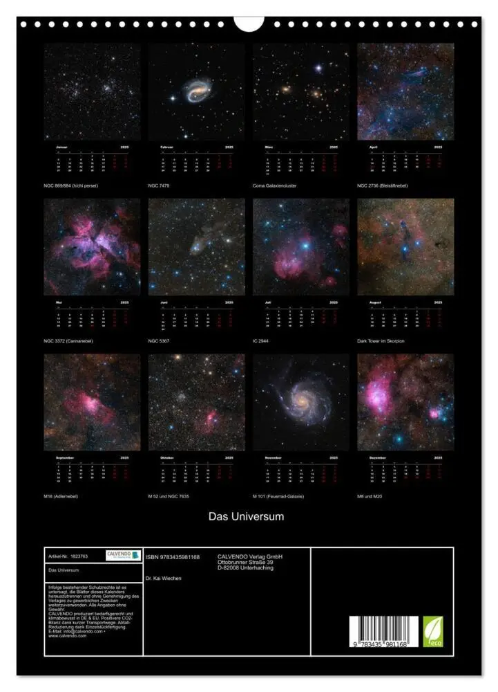 Bild: 9783435981168 | Das Universum (Wandkalender 2025 DIN A3 hoch), CALVENDO Monatskalender
