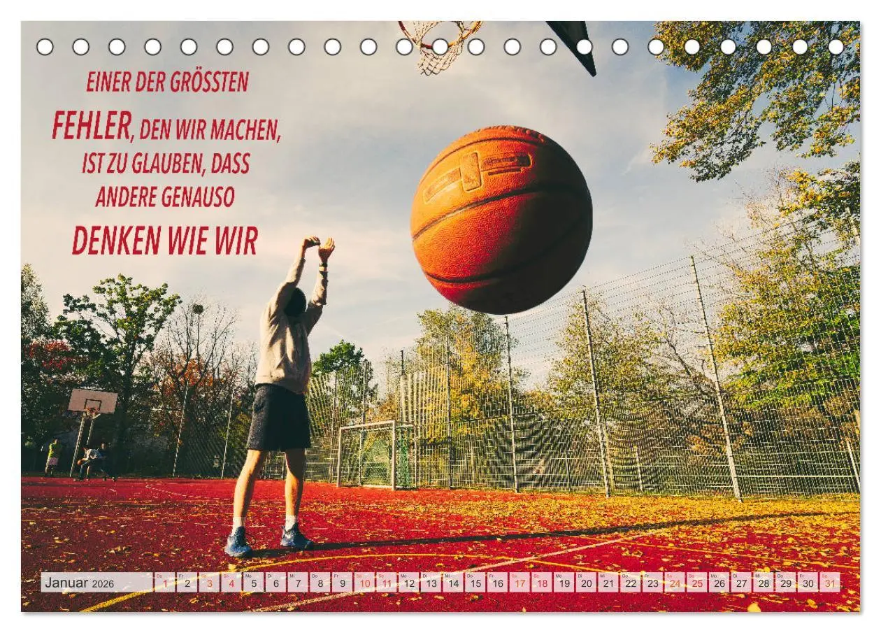 Bild: 9783457691168 | Positive Sprüche - Motivation und Basketball (Tischkalender 2026...