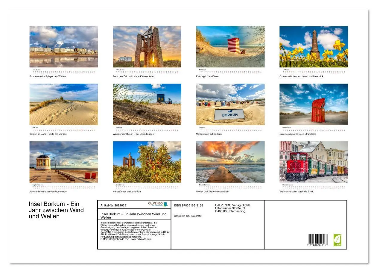 Bild: 9783516611168 | Insel Borkum - Ein Jahr zwischen Wind und Wellen (Wandkalender 2026...