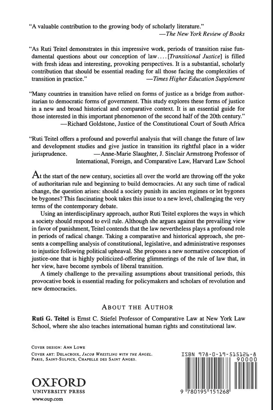 Rückseite: 9780195151268 | Transitional Justice | Ruti G. Teitel | Taschenbuch | Englisch | 2002