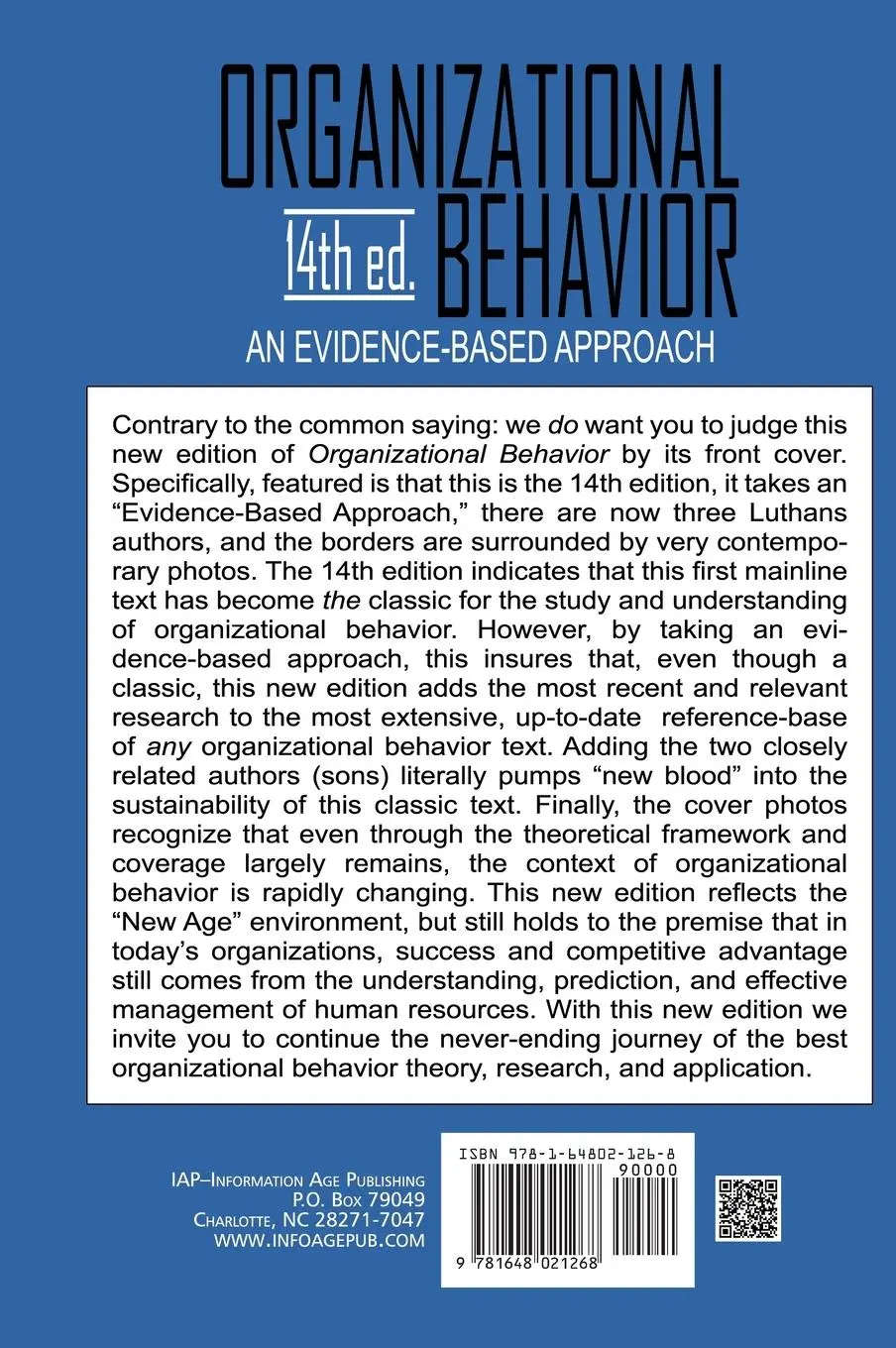 Rückseite: 9781648021268 | Organizational Behavior | An Evidence-Based Approach | Luthans (u. a.)