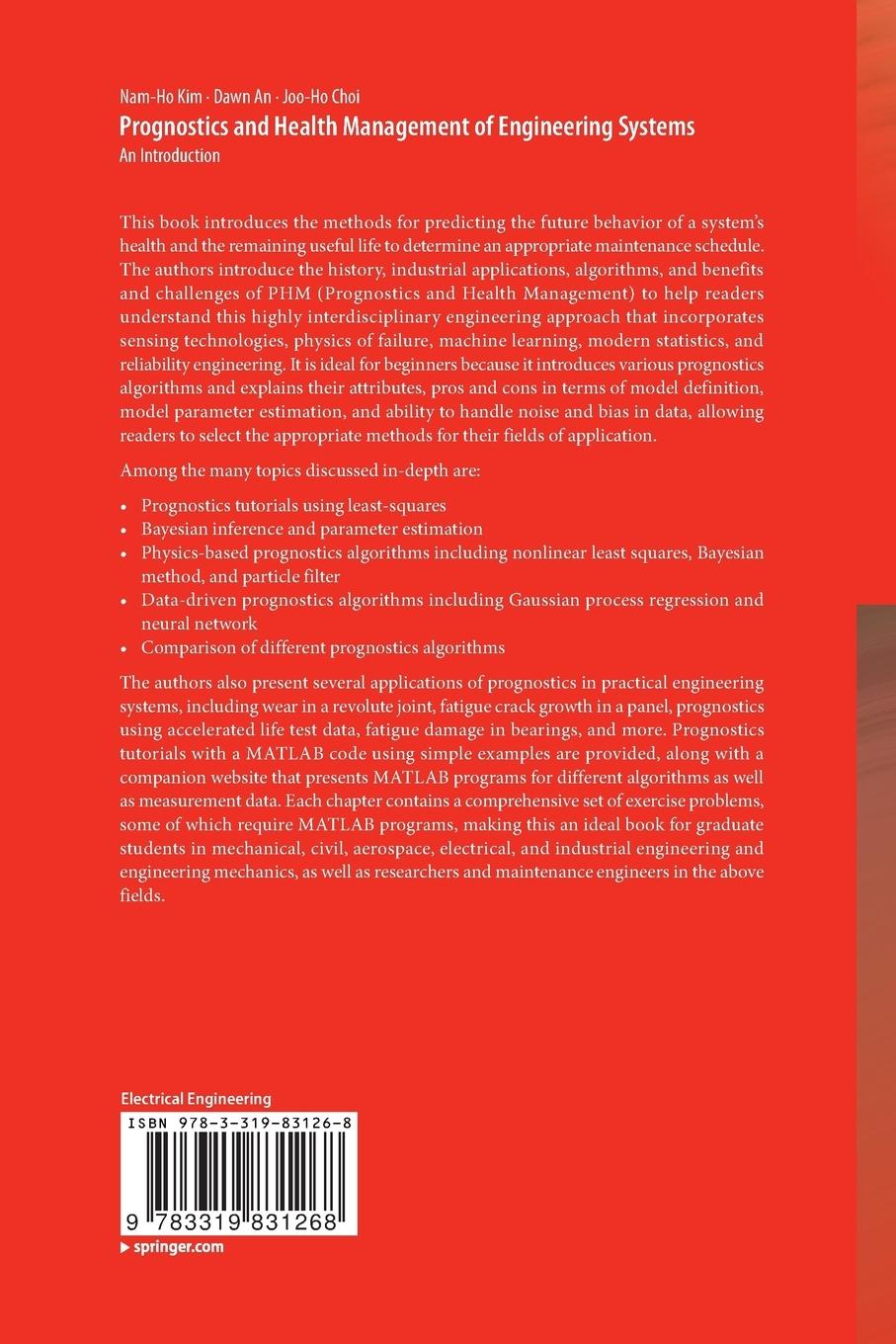 Rückseite: 9783319831268 | Prognostics and Health Management of Engineering Systems | Kim (u. a.)