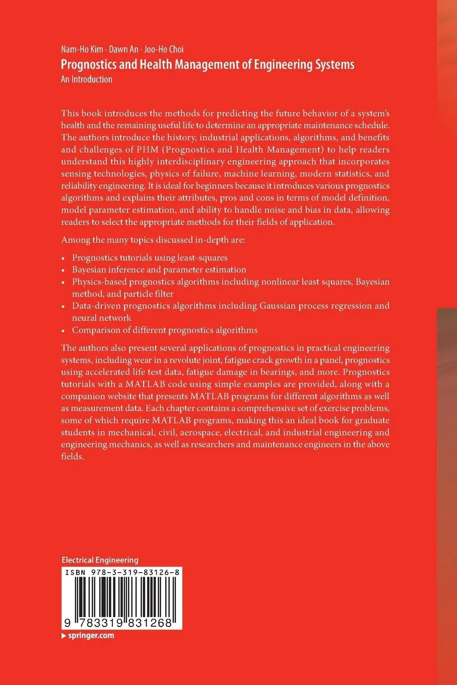 Rückseite: 9783319831268 | Prognostics and Health Management of Engineering Systems | Kim (u. a.)