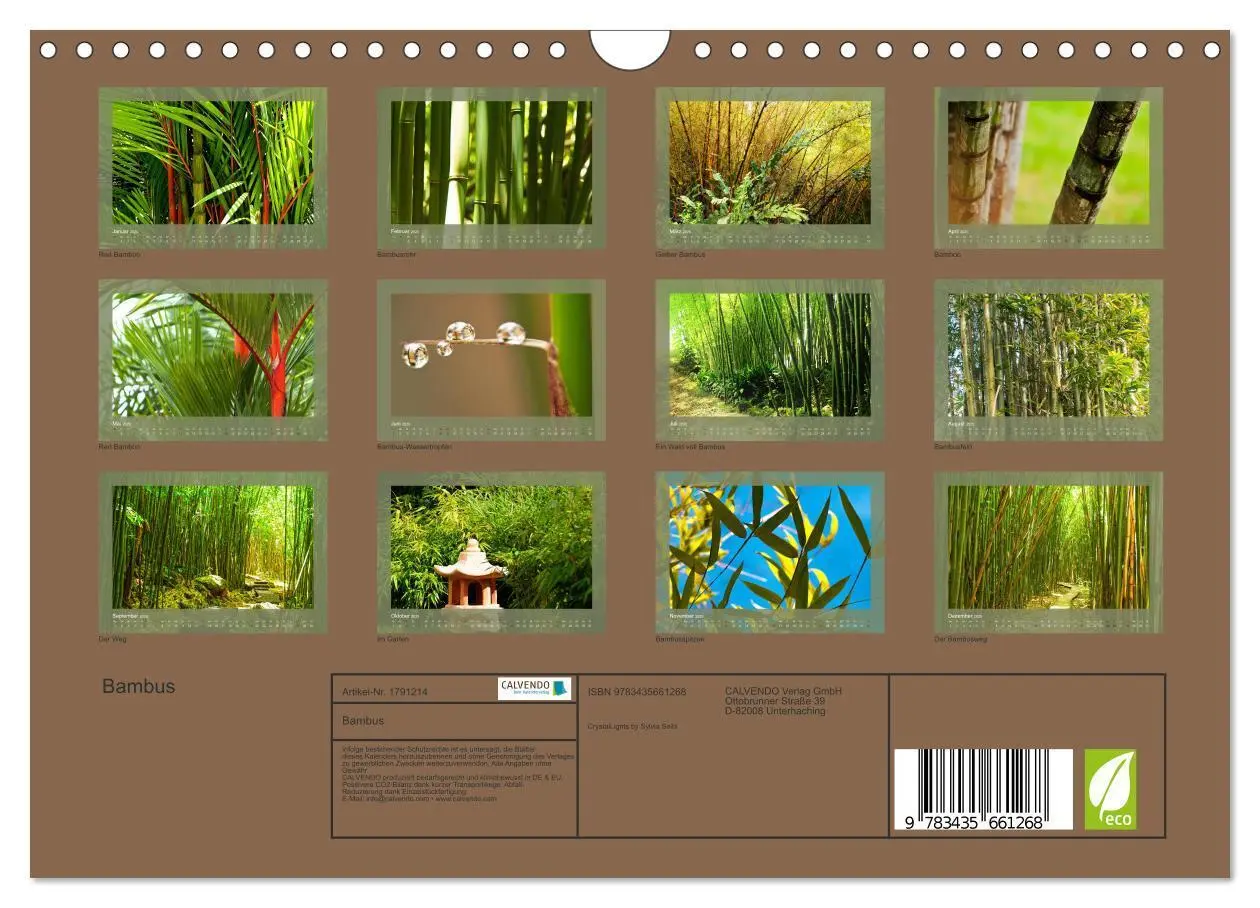 Bild: 9783435661268 | Bambus (Wandkalender 2025 DIN A4 quer), CALVENDO Monatskalender | 2025