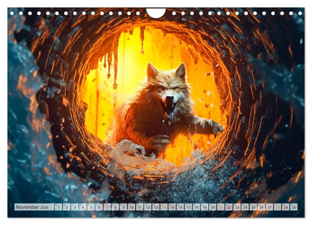 Bild: 9783457371268 | Rotkäppchen und der Wolf (Wandkalender 2026 DIN A4 quer), CALVENDO...