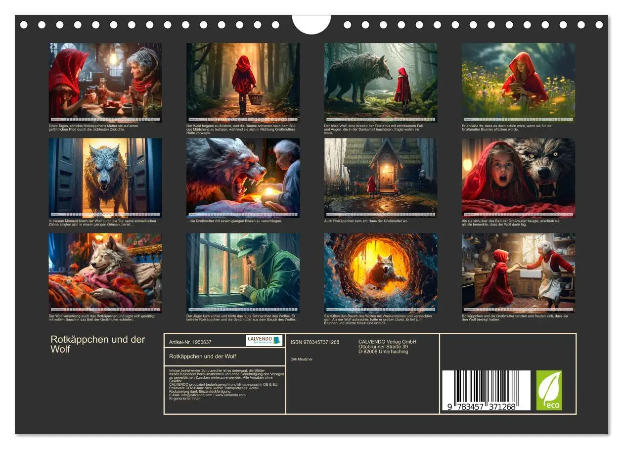 Bild: 9783457371268 | Rotkäppchen und der Wolf (Wandkalender 2026 DIN A4 quer), CALVENDO...