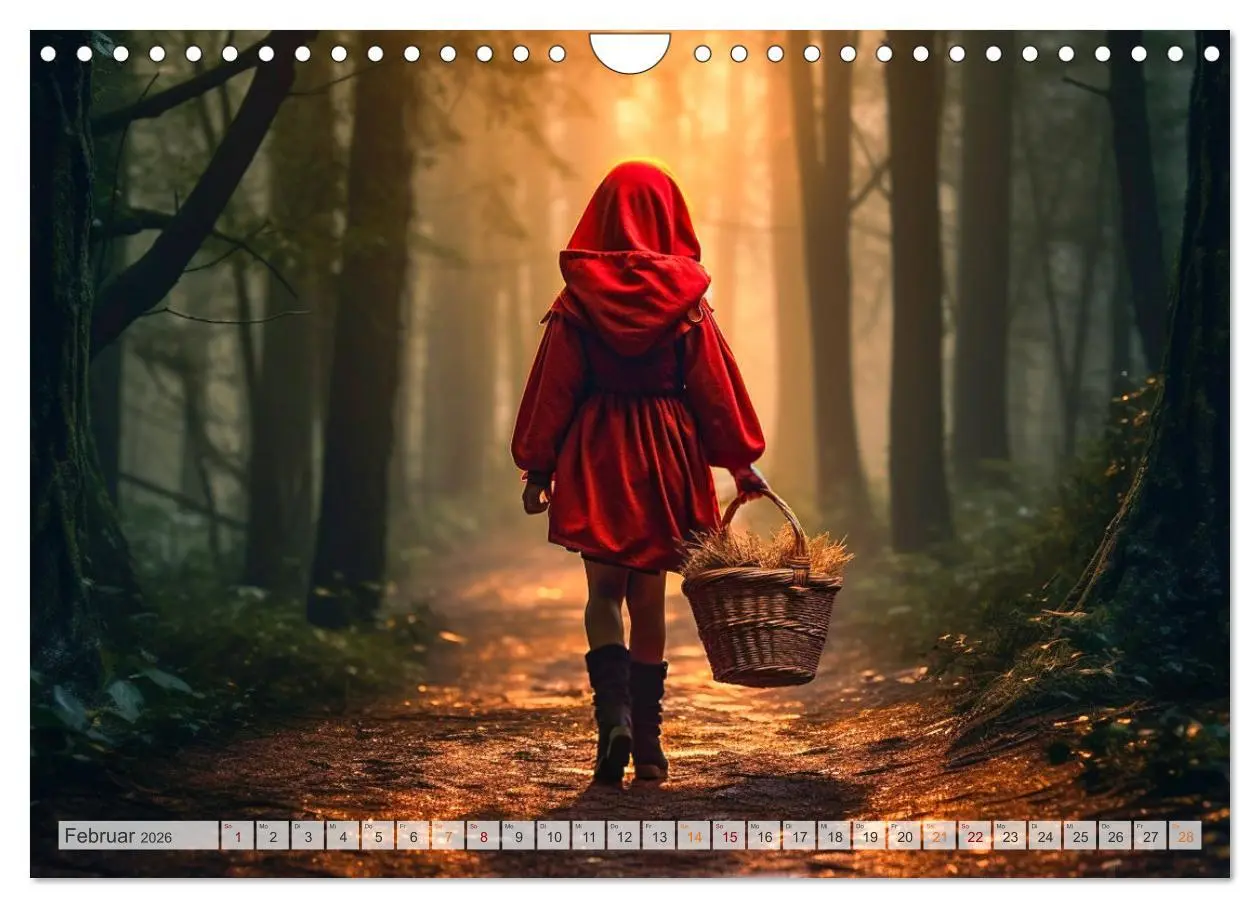 Bild: 9783457371268 | Rotkäppchen und der Wolf (Wandkalender 2026 DIN A4 quer), CALVENDO...