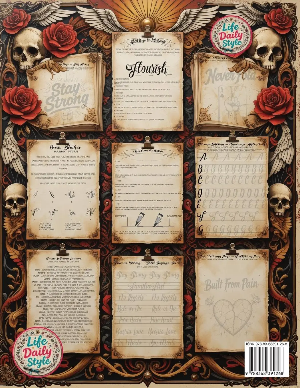 Rückseite: 9788368391268 | Chicano Calligraphy Workbook | Life Daily Style | Taschenbuch | 2025