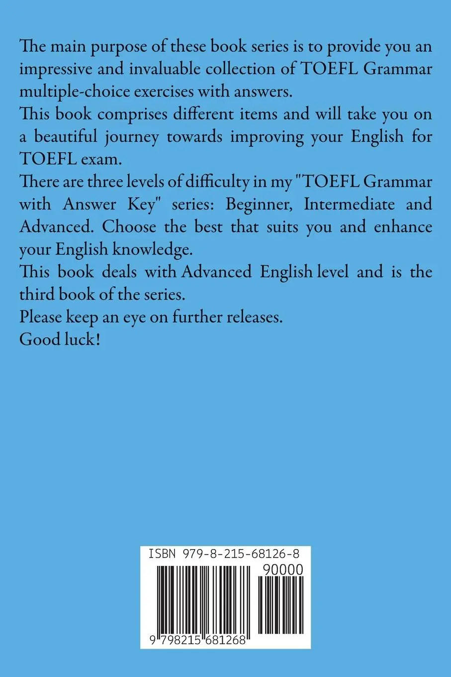 Rückseite: 9798215681268 | TOEFL Grammar With Answer Key Part III | Advanced | Daniel B. Smith