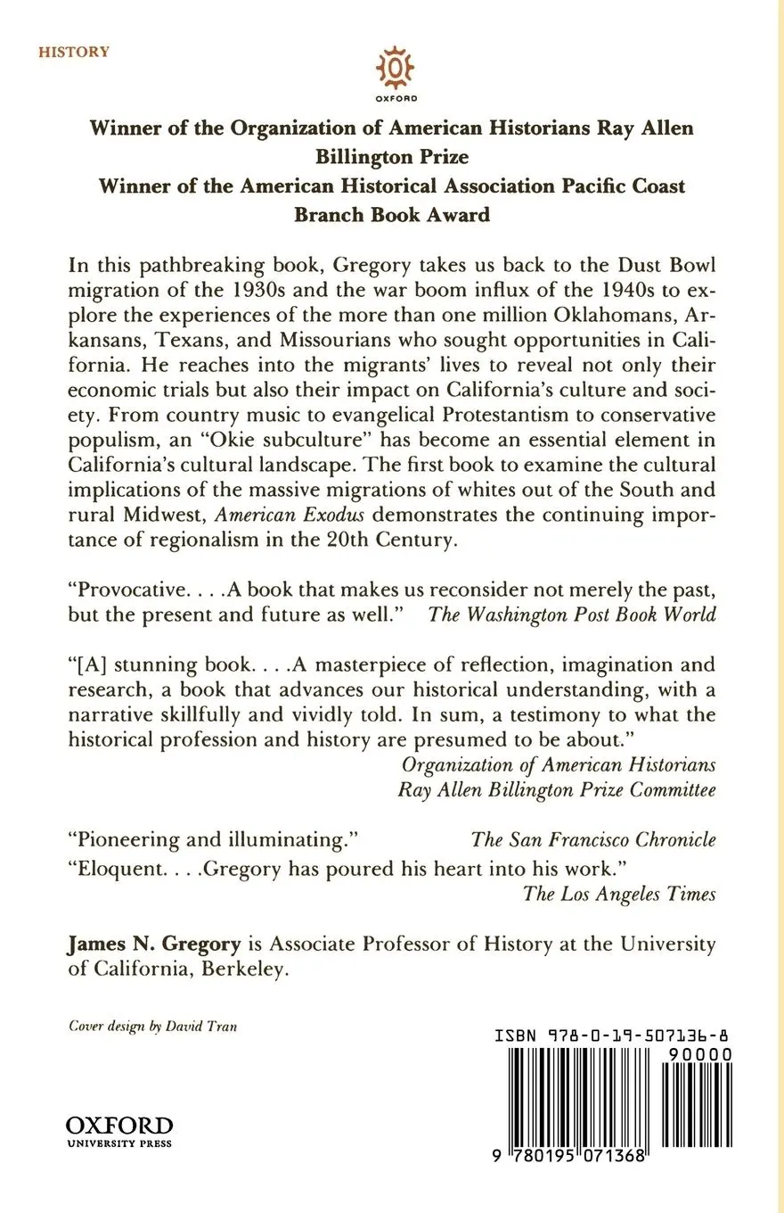 Rückseite: 9780195071368 | American Exodus | James N. Gregory | Taschenbuch | Englisch | 1991