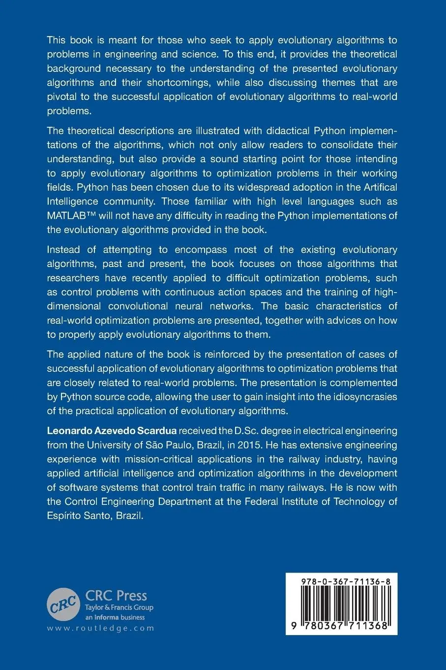 Rückseite: 9780367711368 | Applied Evolutionary Algorithms for Engineers Using Python | Scardua