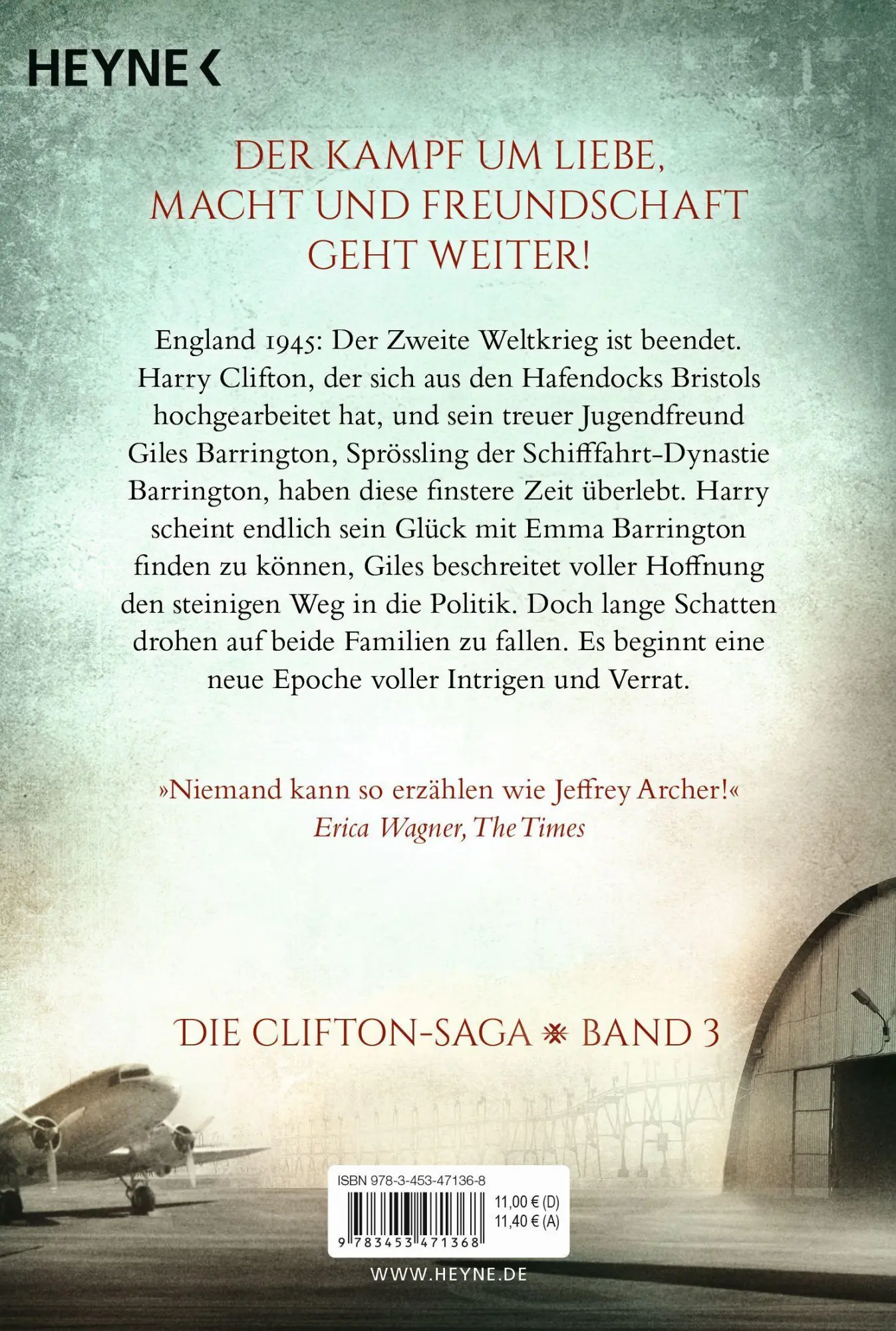 Bild: 9783453471368 | Erbe und Schicksal | Die Clifton Saga 03 - Roman | Jeffrey Archer