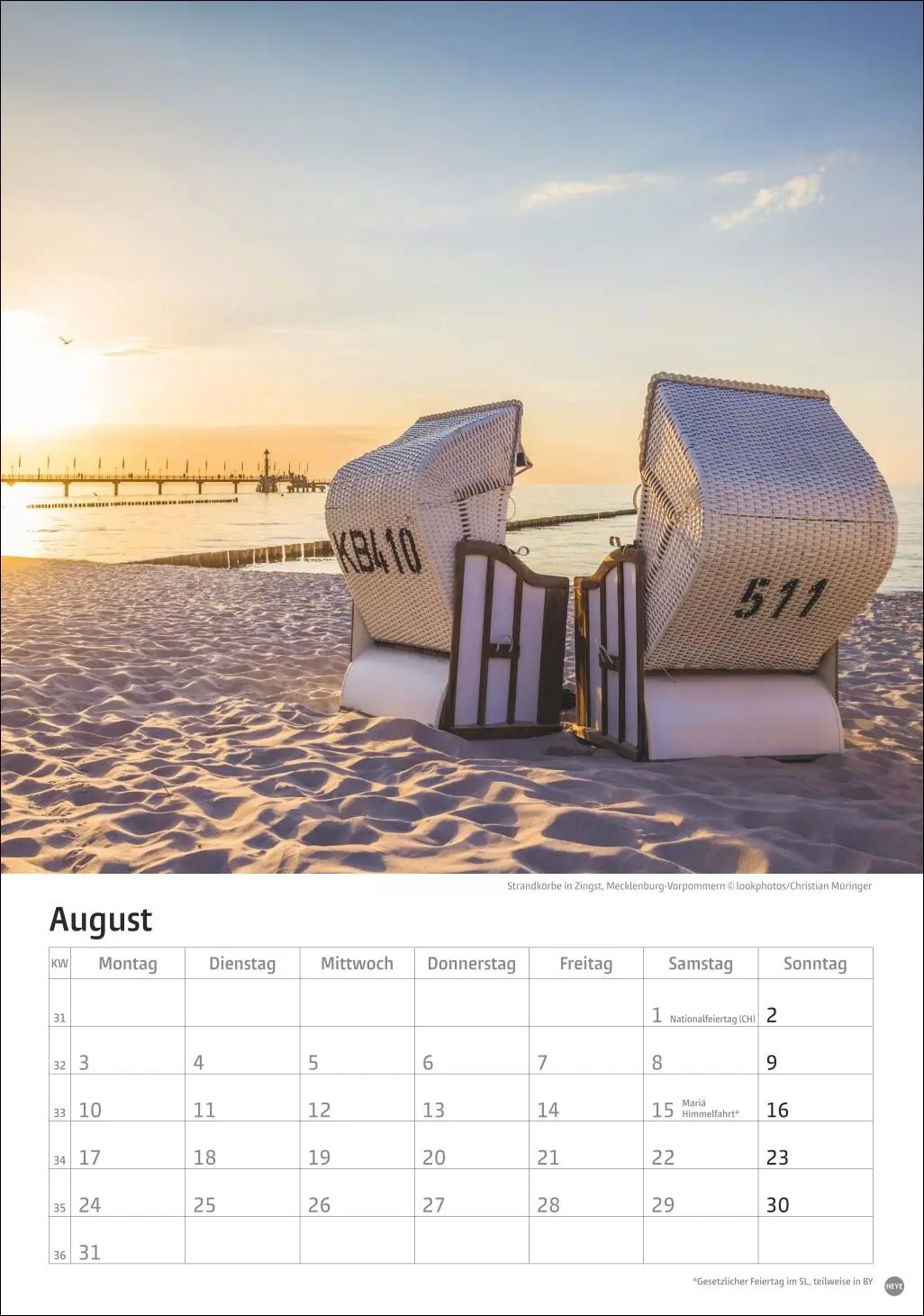 Bild: 9783756411368 | Deutschlands Küsten Kalender 2026 | Heye | Kalender | Spiralbindung