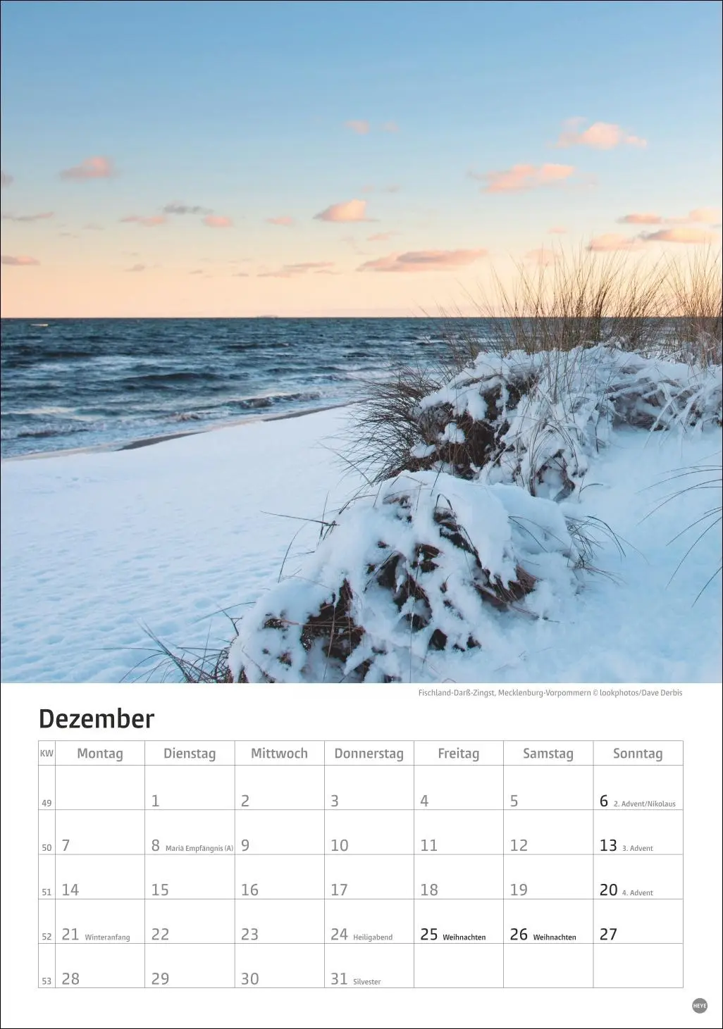 Bild: 9783756411368 | Deutschlands Küsten Kalender 2026 | Heye | Kalender | Spiralbindung