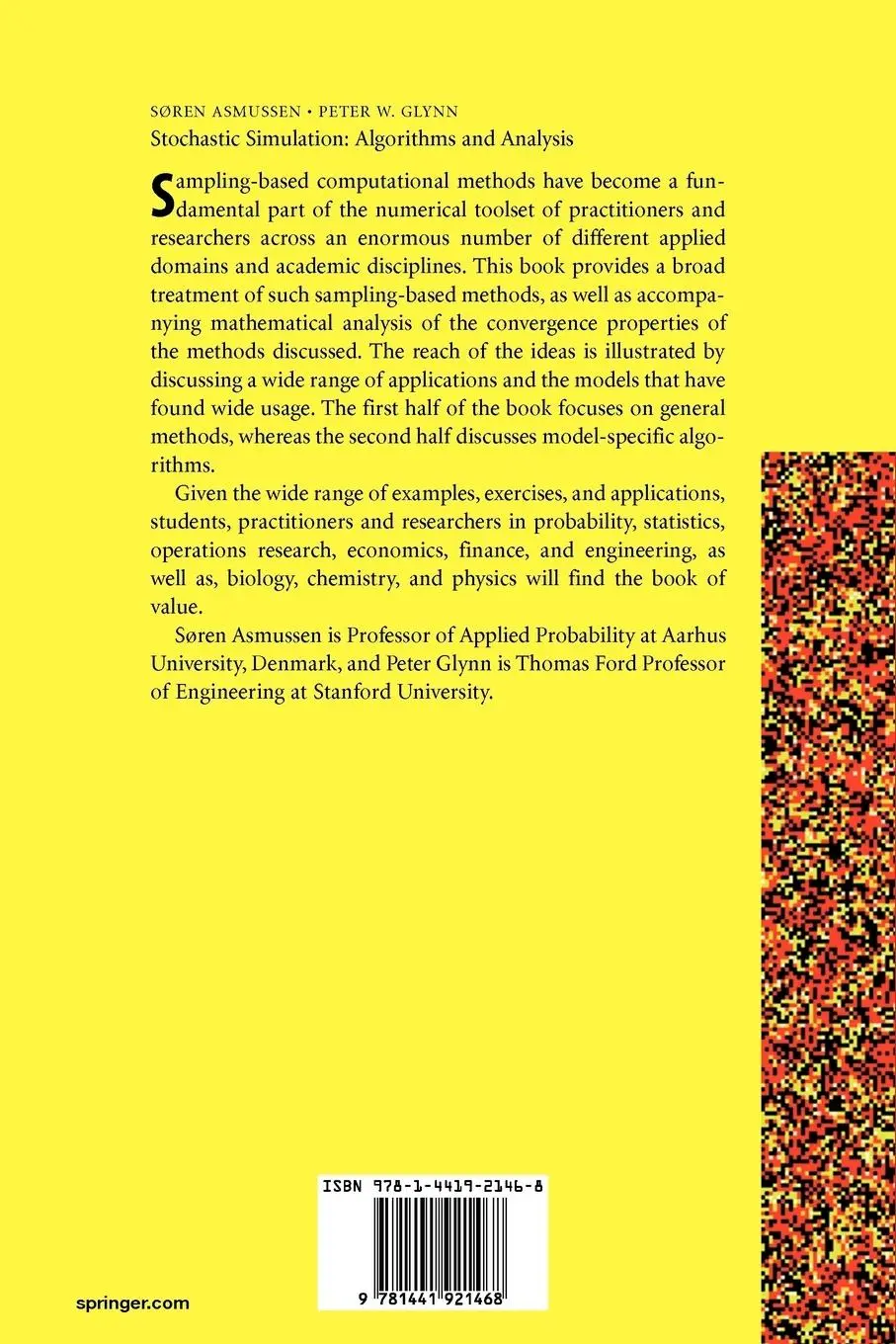 Rückseite: 9781441921468 | Stochastic Simulation: Algorithms and Analysis | Glynn (u. a.) | Buch