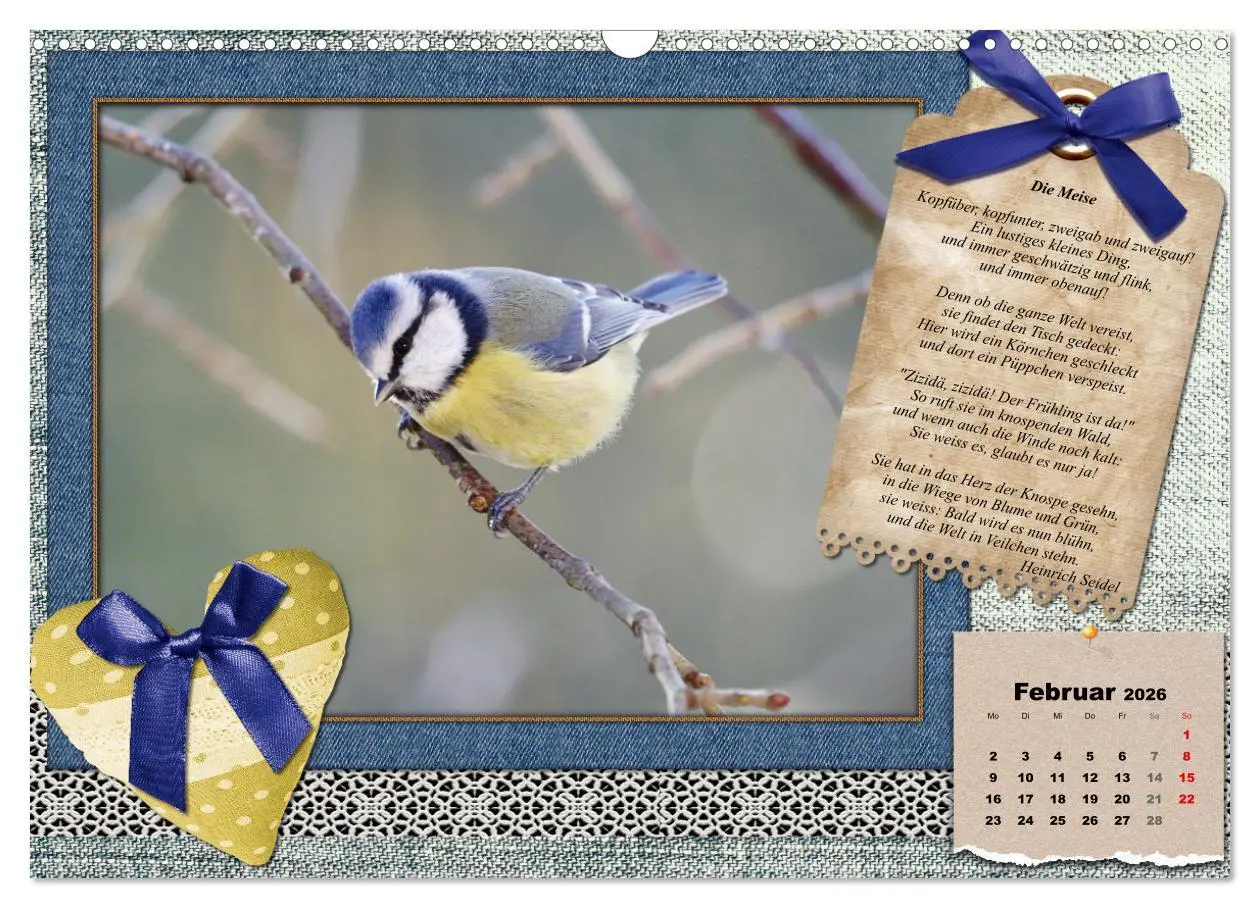 Bild: 9783457661468 | Der poetische Vogelkalender (Wandkalender 2026 DIN A3 quer),...