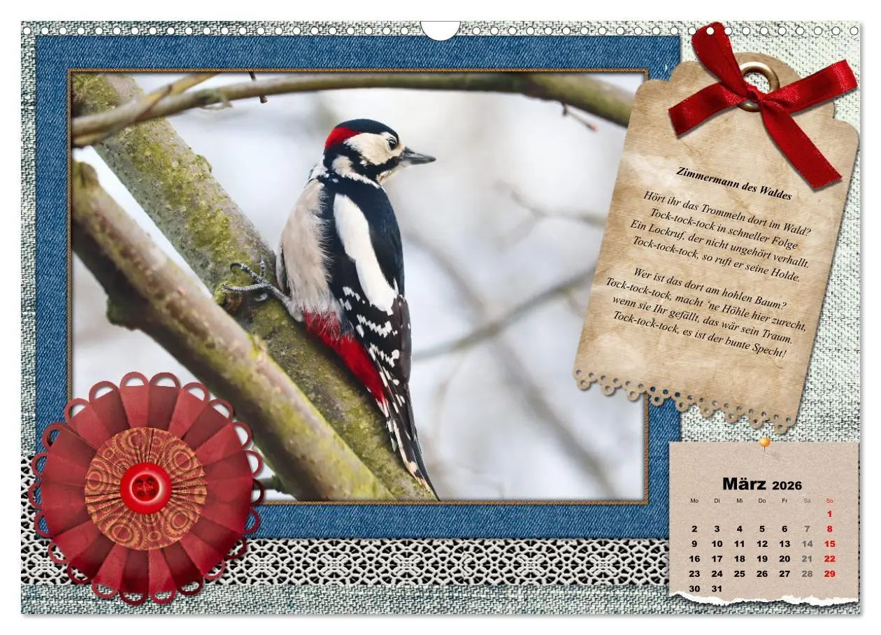 Bild: 9783457661468 | Der poetische Vogelkalender (Wandkalender 2026 DIN A3 quer),...