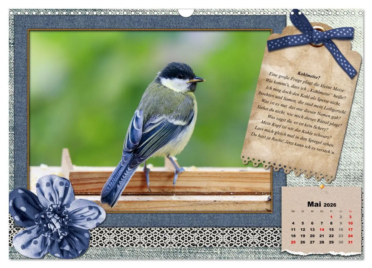 Bild: 9783457661468 | Der poetische Vogelkalender (Wandkalender 2026 DIN A3 quer),...