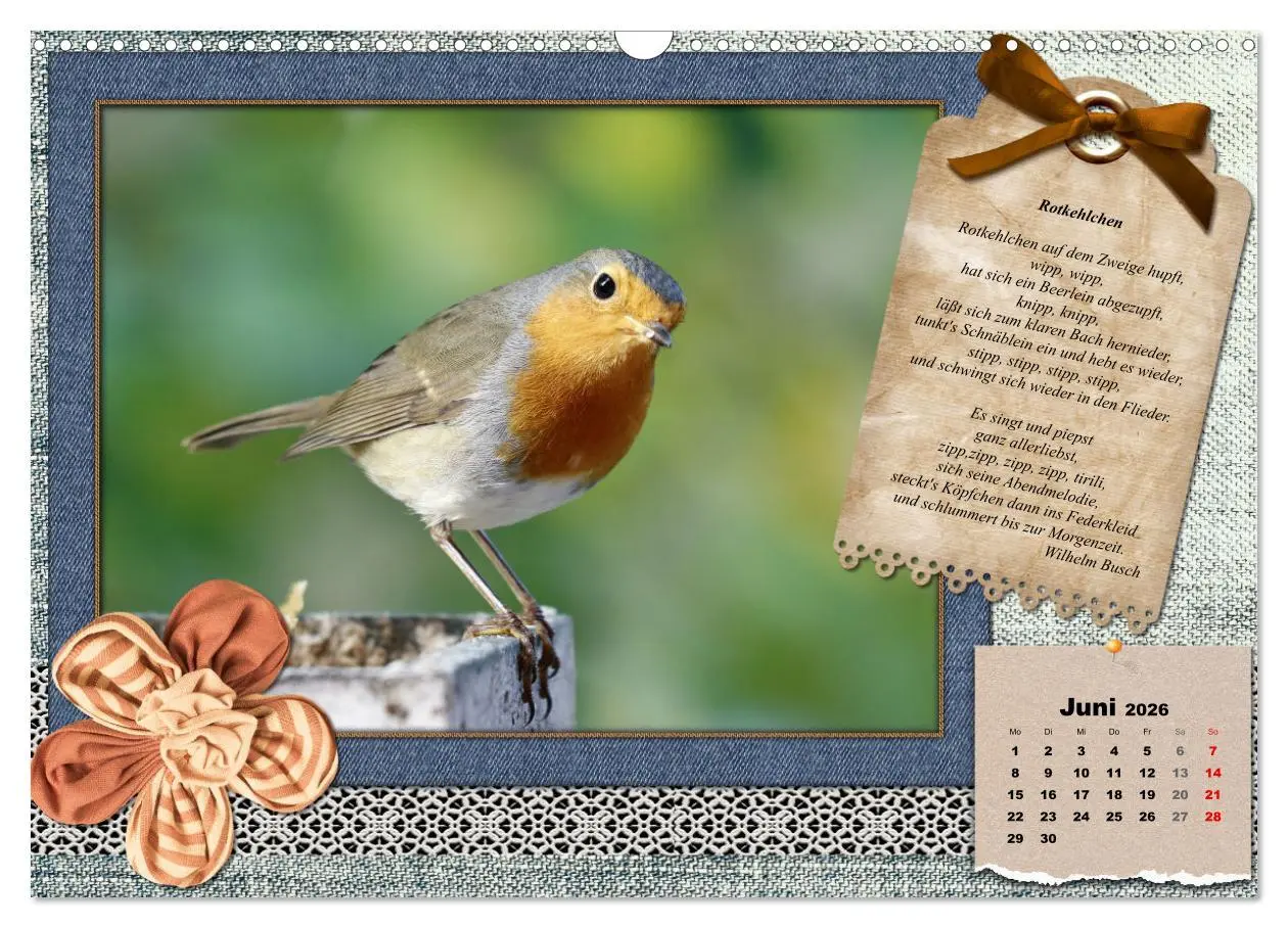 Bild: 9783457661468 | Der poetische Vogelkalender (Wandkalender 2026 DIN A3 quer),...