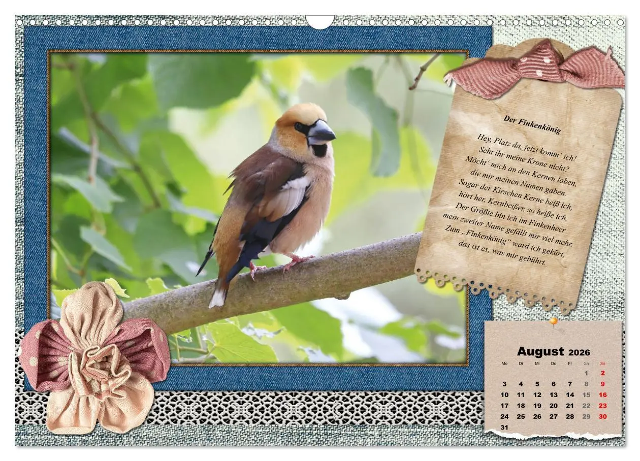 Bild: 9783457661468 | Der poetische Vogelkalender (Wandkalender 2026 DIN A3 quer),...