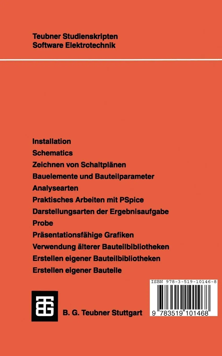 Rückseite: 9783519101468 | PSpice für Windows | Harun Duyan (u. a.) | Taschenbuch | xi | Deutsch