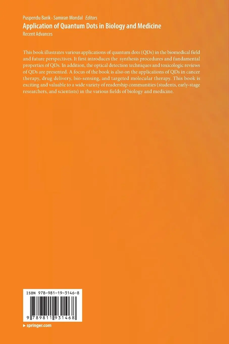 Rückseite: 9789811931468 | Application of Quantum Dots in Biology and Medicine | Recent Advances