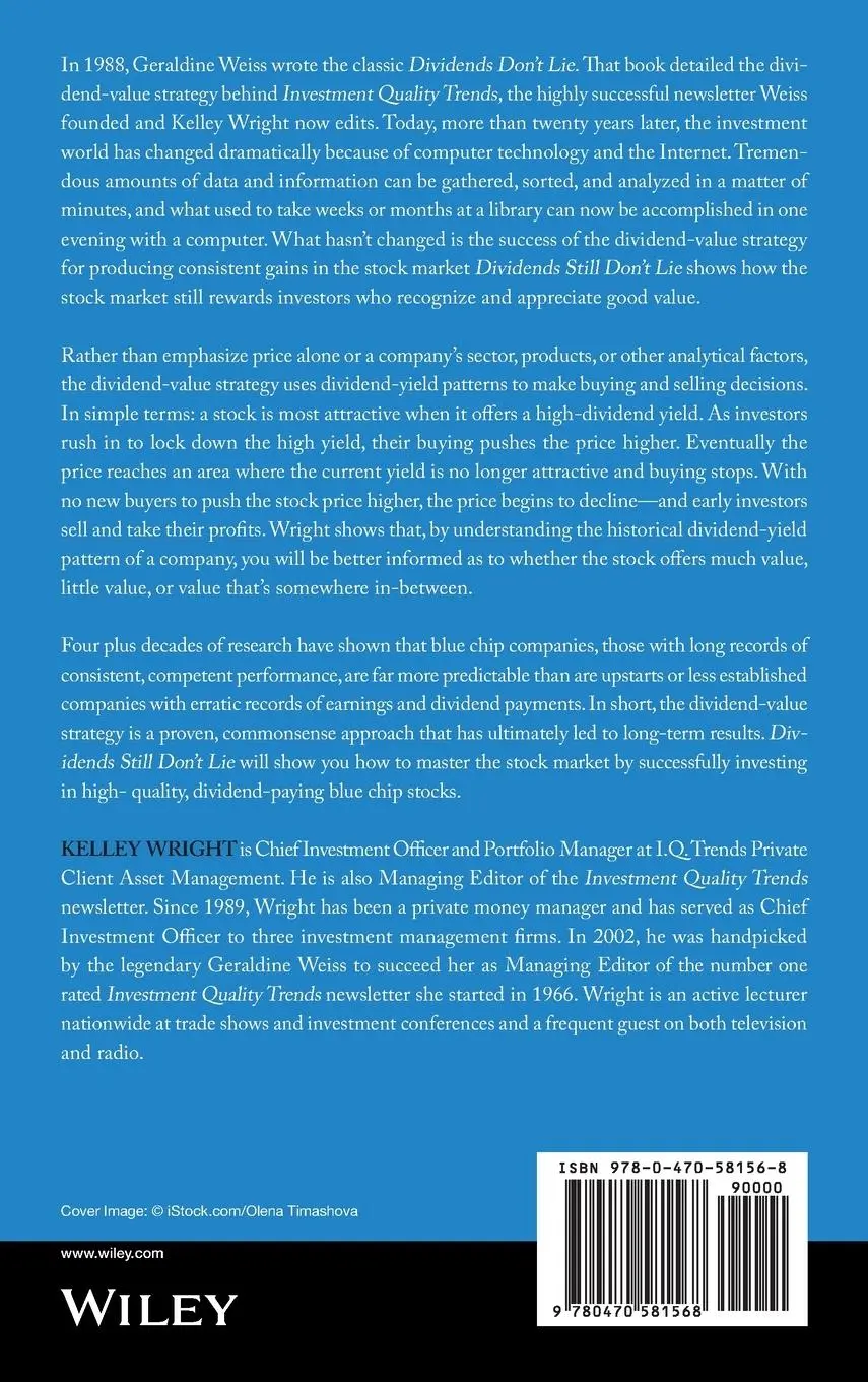 Rückseite: 9780470581568 | Dividends Still Don't Lie | Kelley Wright | Buch | Englisch | 2010