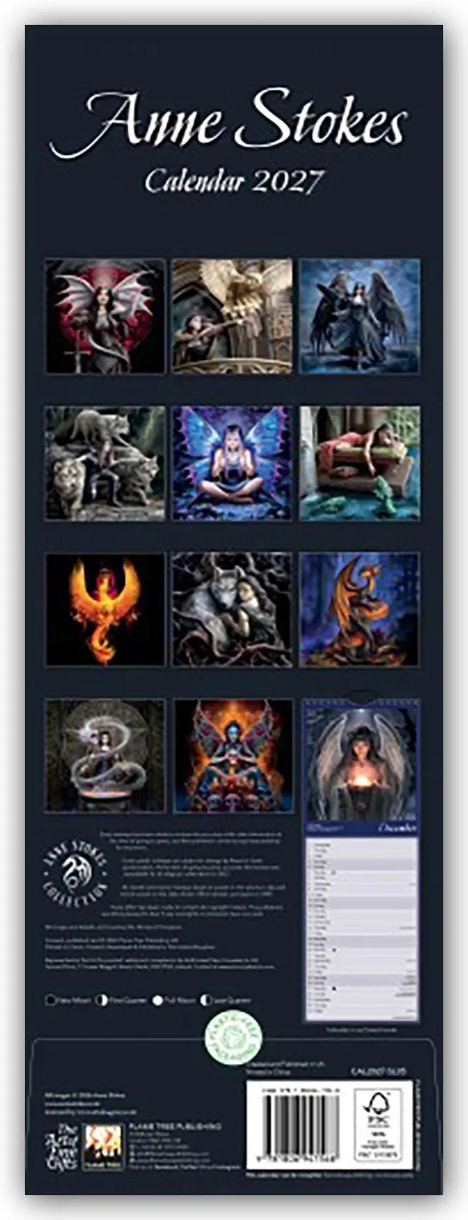Rückseite: 9781806941568 | Anne Stokes - Slimline-Kalender 2027 - Original Flame Tree...