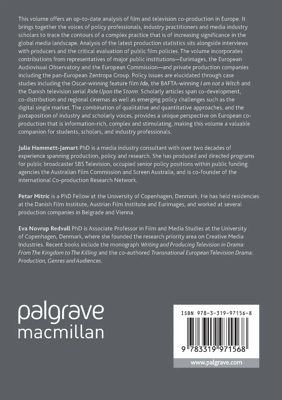 Rückseite: 9783319971568 | European Film and Television Co-production | Policy and Practice