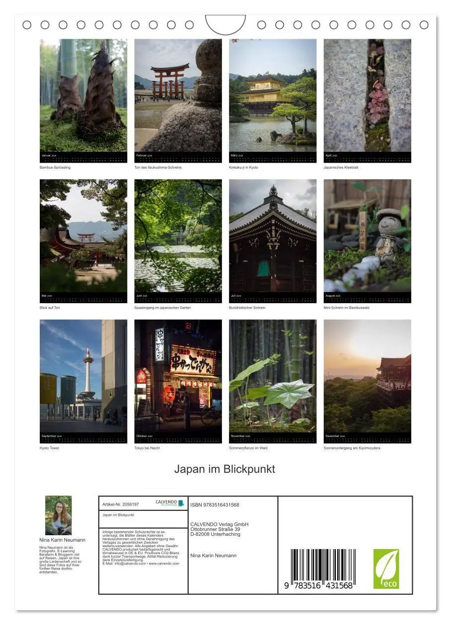 Bild: 9783516431568 | Japan im Blickpunkt (Wandkalender 2026 DIN A4 hoch), CALVENDO...
