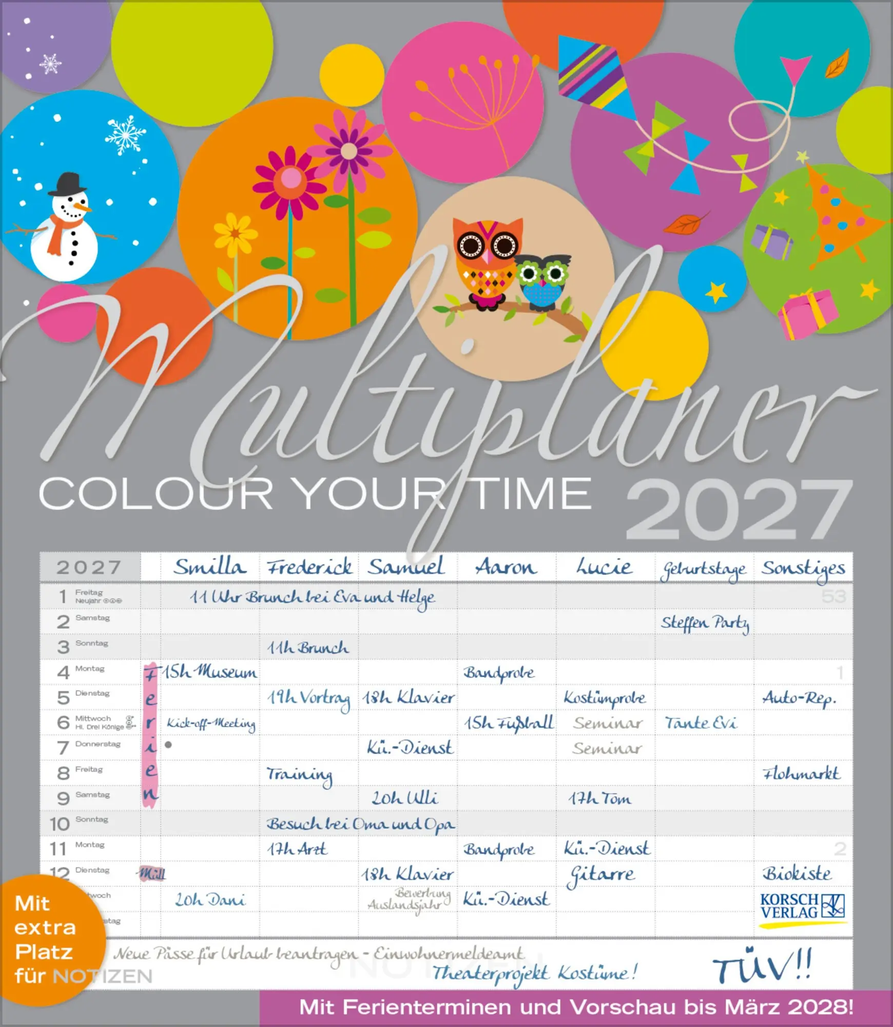 Cover: 9783819301568 | Multiplaner - Colour your time 2027 | Verlag Korsch | Kalender | 14 S.