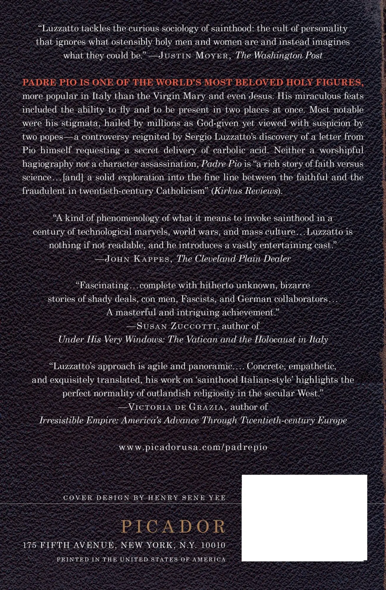 Rückseite: 9780312611668 | Padre Pio | Miracles and Politics in a Secular Age | Luzzatto (u. a.)