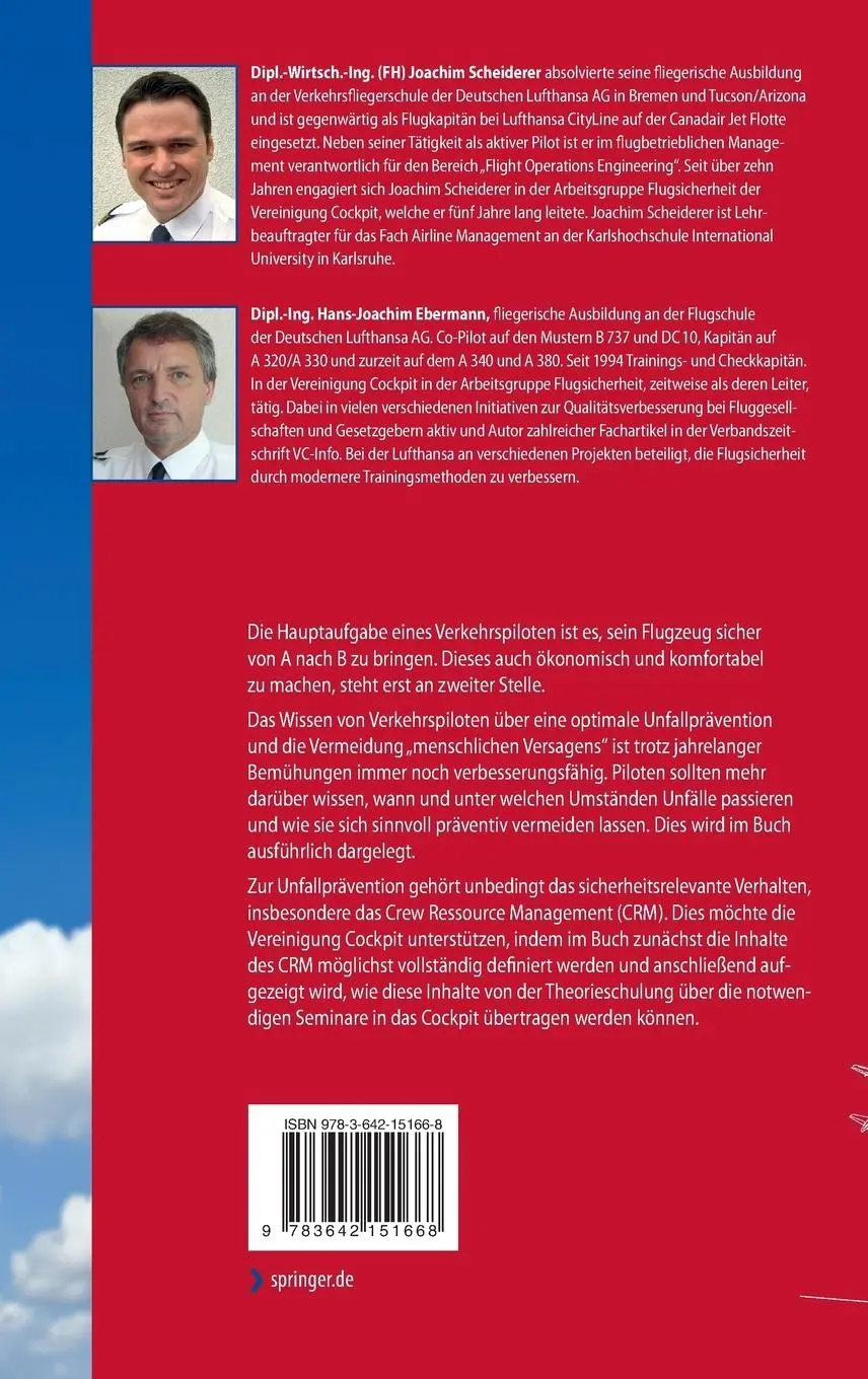 Rückseite: 9783642151668 | Human Factors im Cockpit | Praxis sicheren Handelns für Piloten | Buch